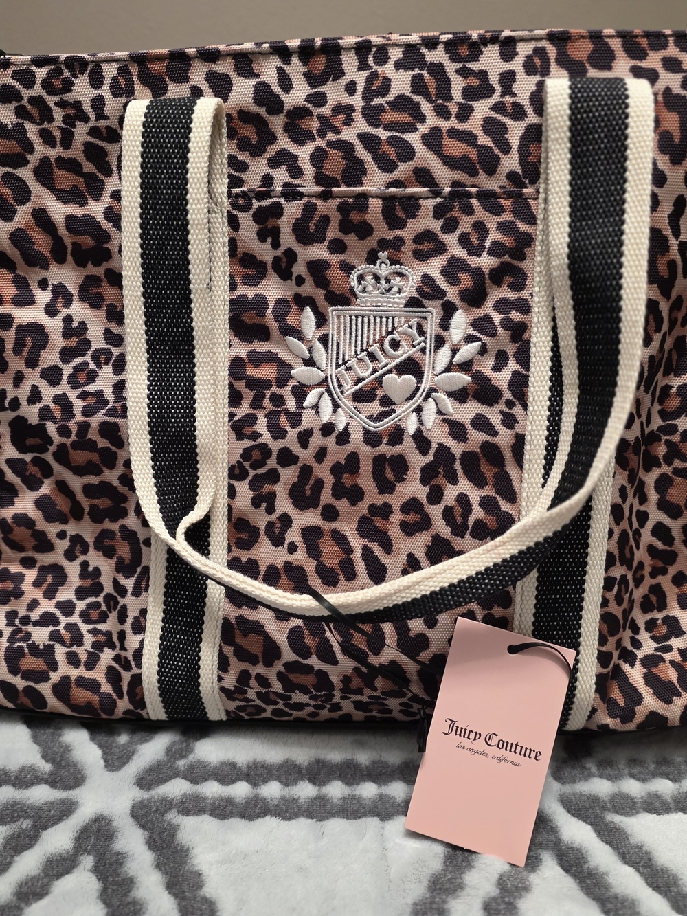 Juicy Couture Pink Leopard Print Tote Bag